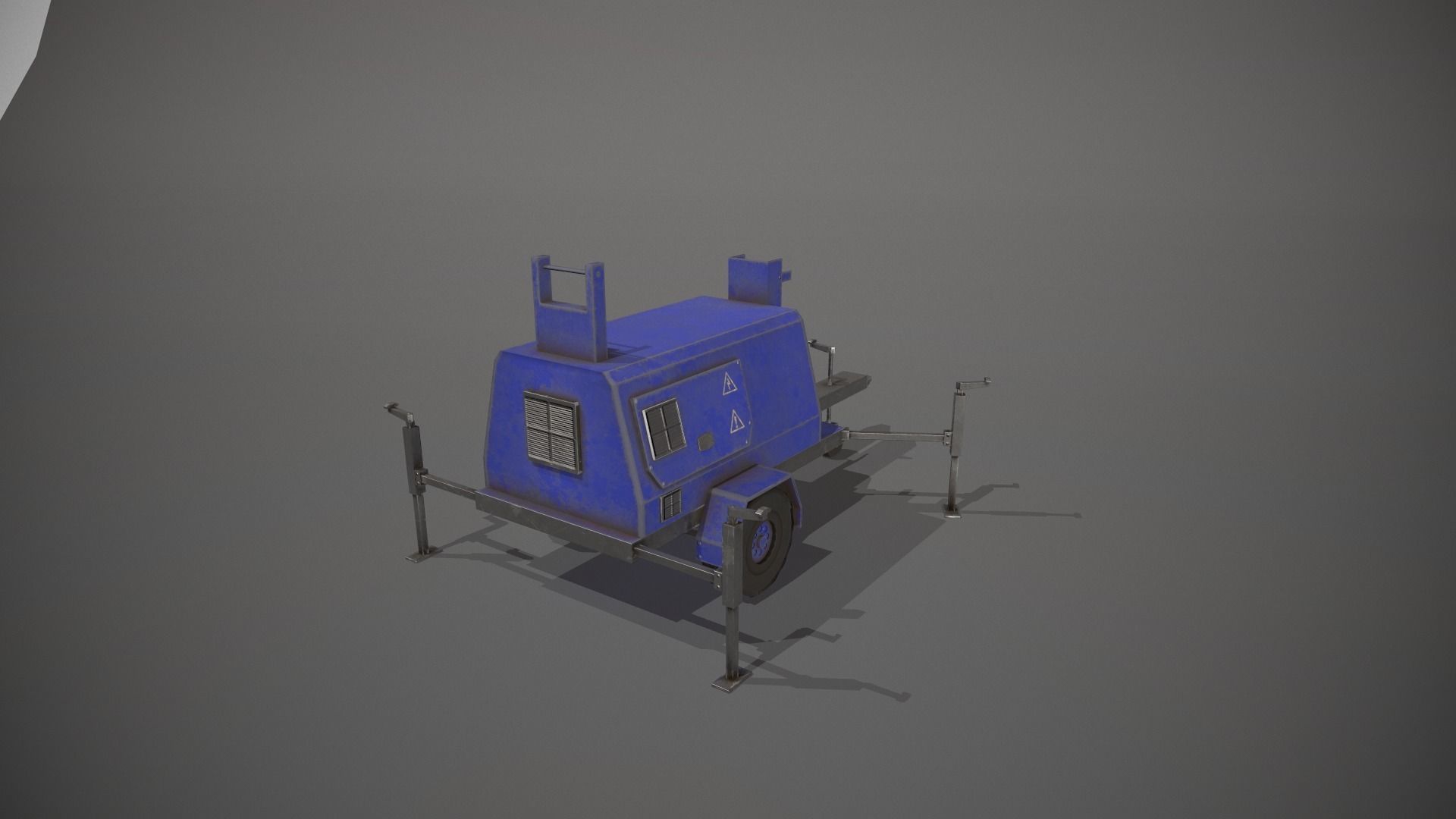 Blue Generator Low-poly 3D model_1