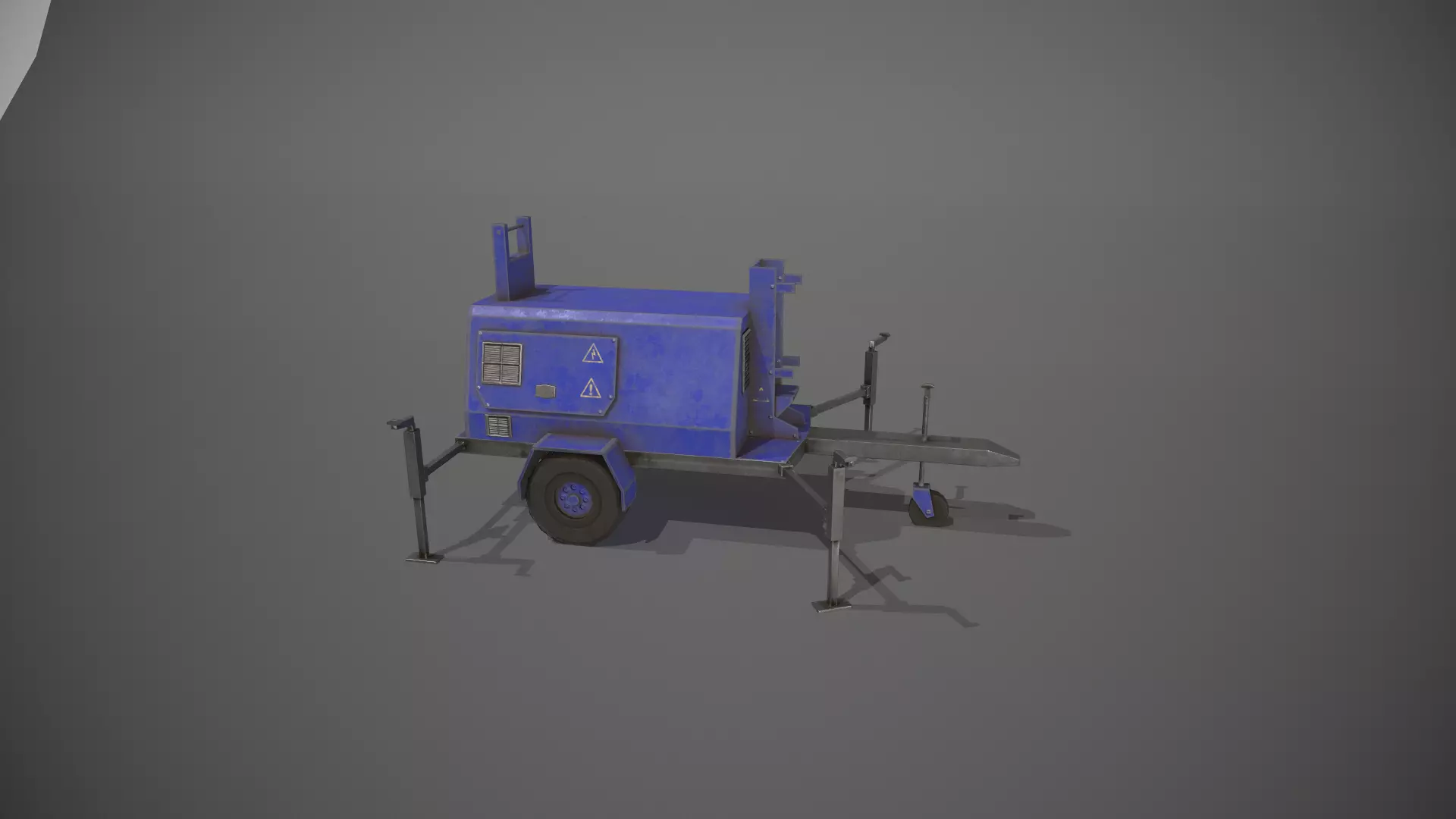 Blue Generator Low-poly 3D model_0