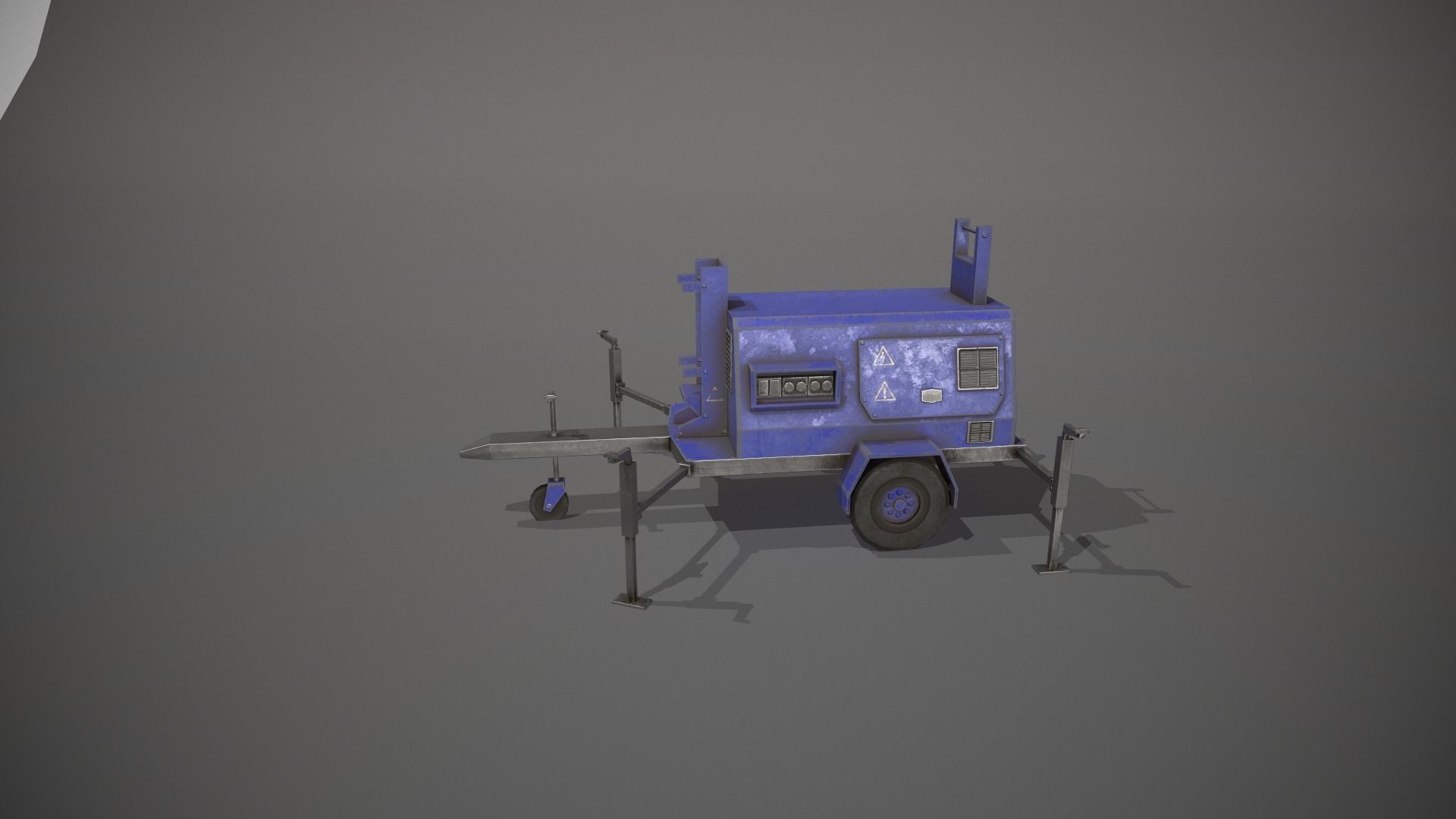 Blue Generator Low-poly 3D model_6