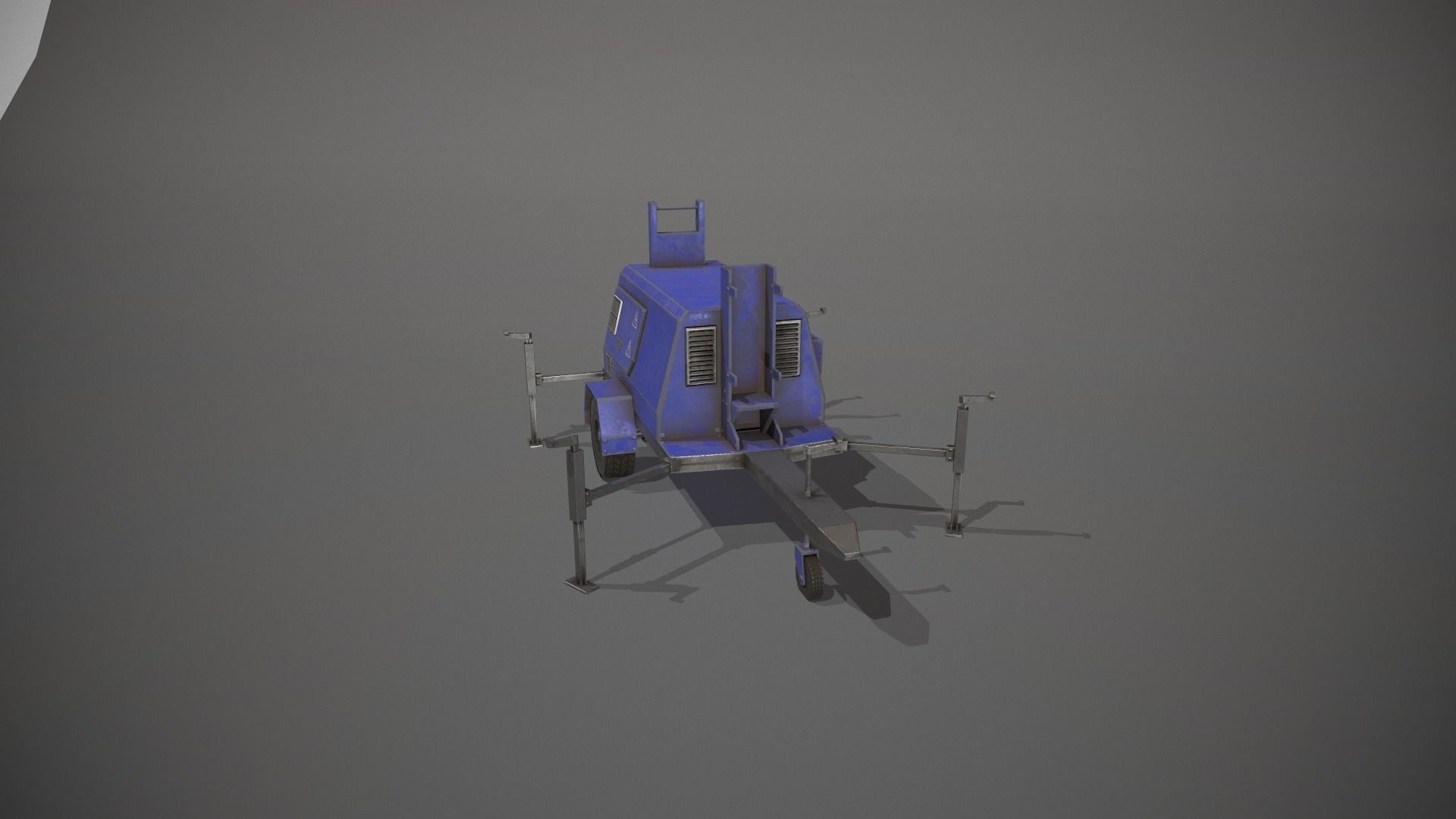 Blue Generator Low-poly 3D model_9