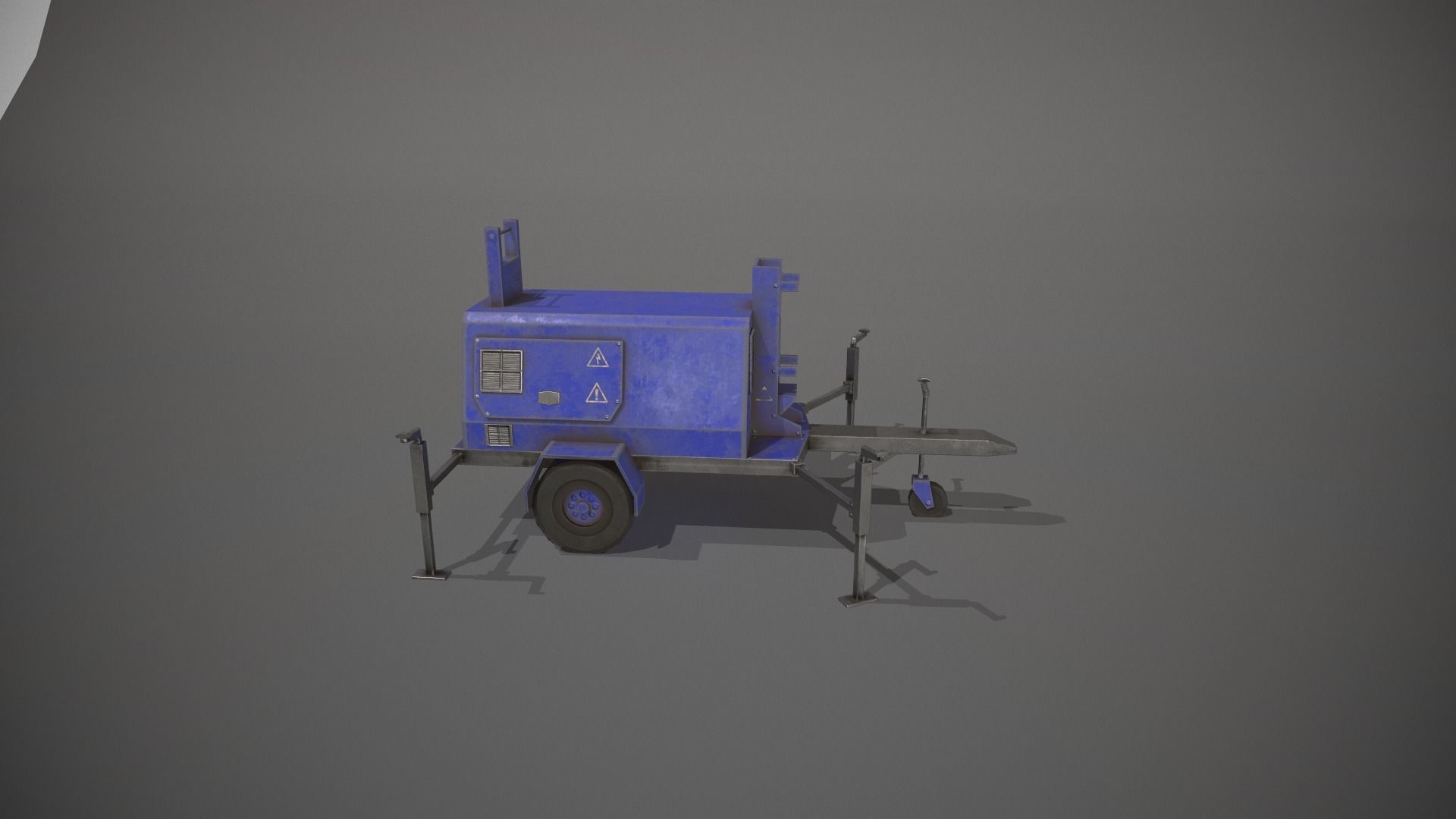 Blue Generator Low-poly 3D model_11