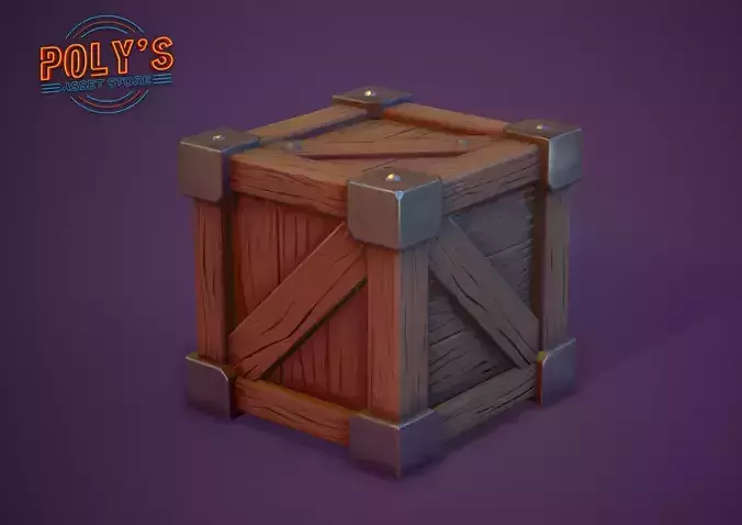 Crate - Low Poly Stylized  Low-poly 3D model