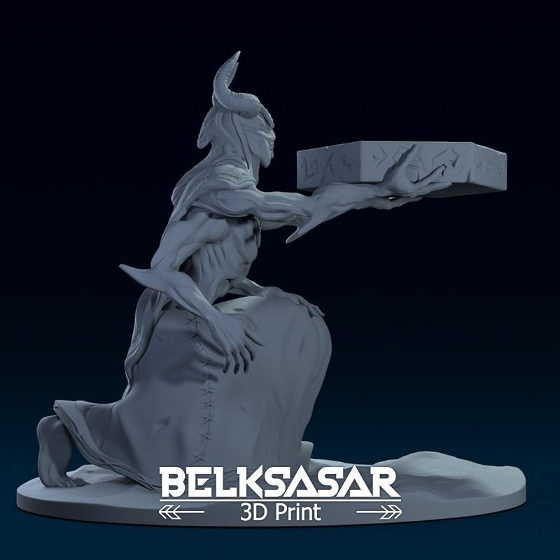Candle Holder and Pen Holder Demon 3D print model_4