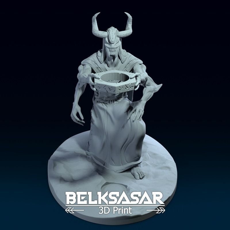Candle Holder and Pen Holder Demon 3D print model_13