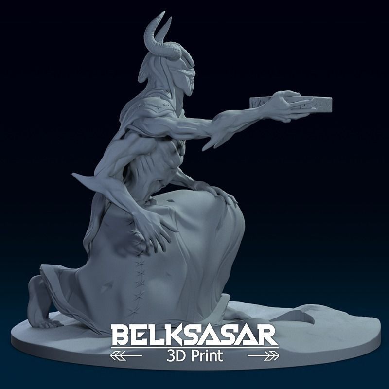 Candle Holder and Pen Holder Demon 3D print model_15