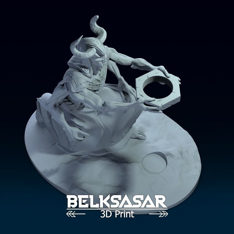 Candle Holder and Pen Holder Demon 3D print model_12