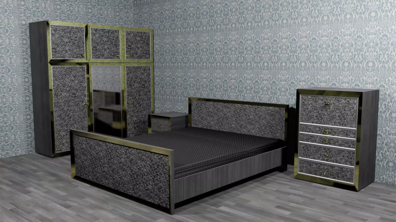 bedroom gold file cabinet Free 3D model