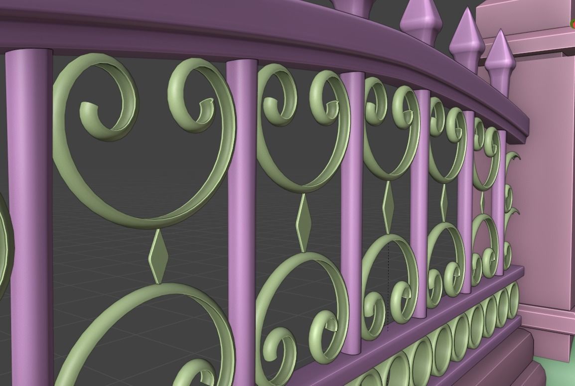 Fence ornate 3D model_4