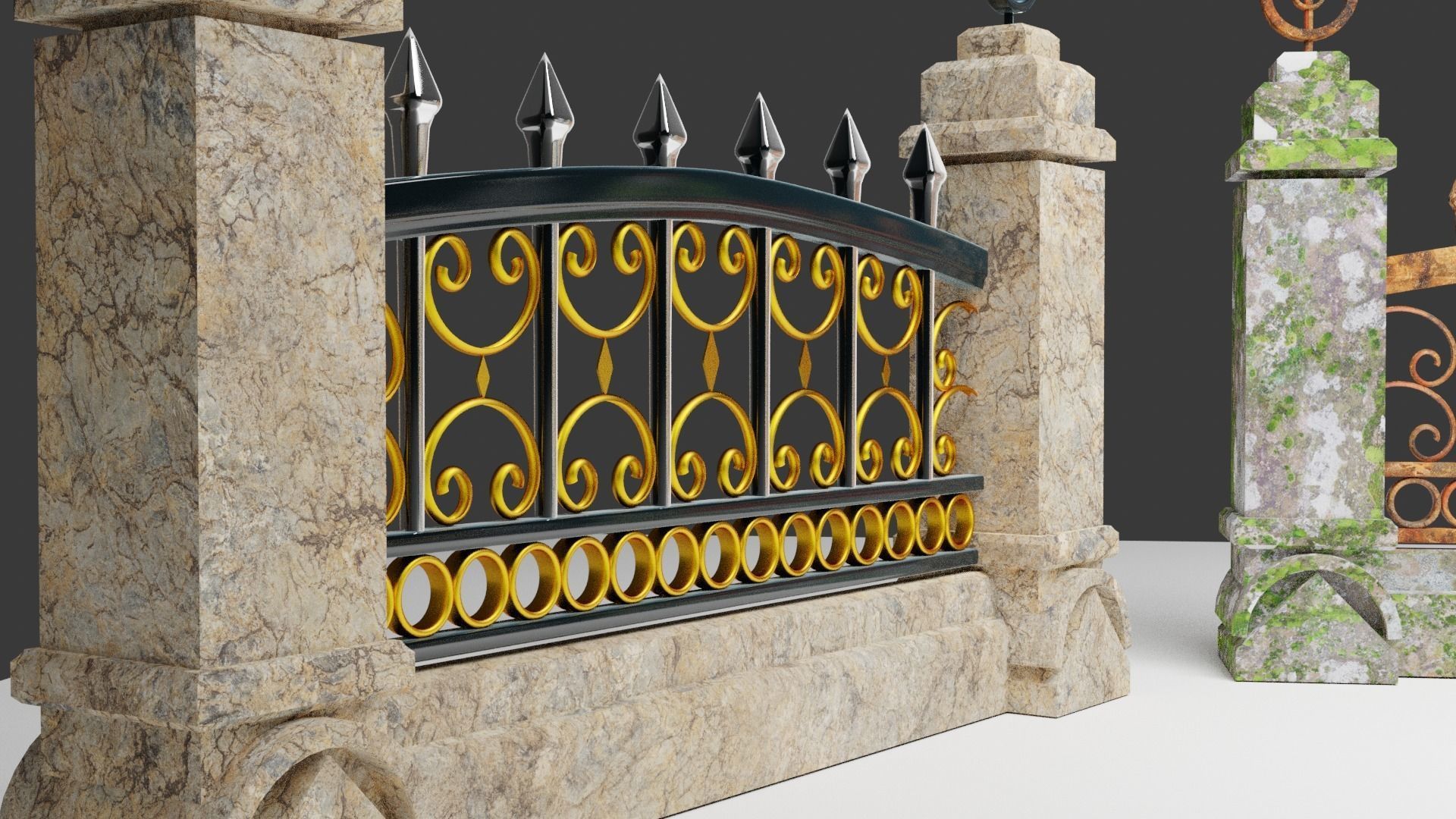 Fence ornate 3D model_1