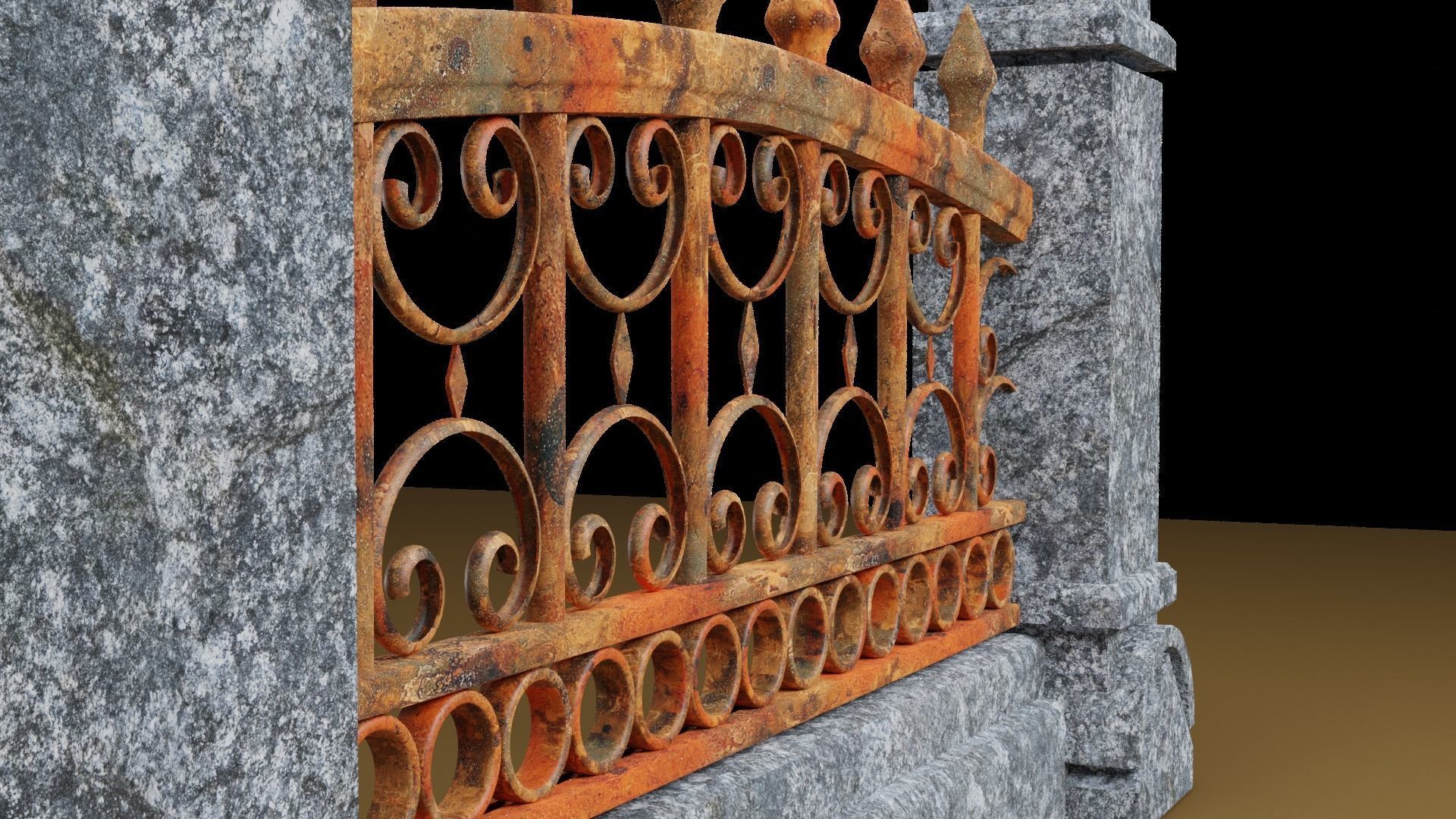 Fence ornate 3D model_9