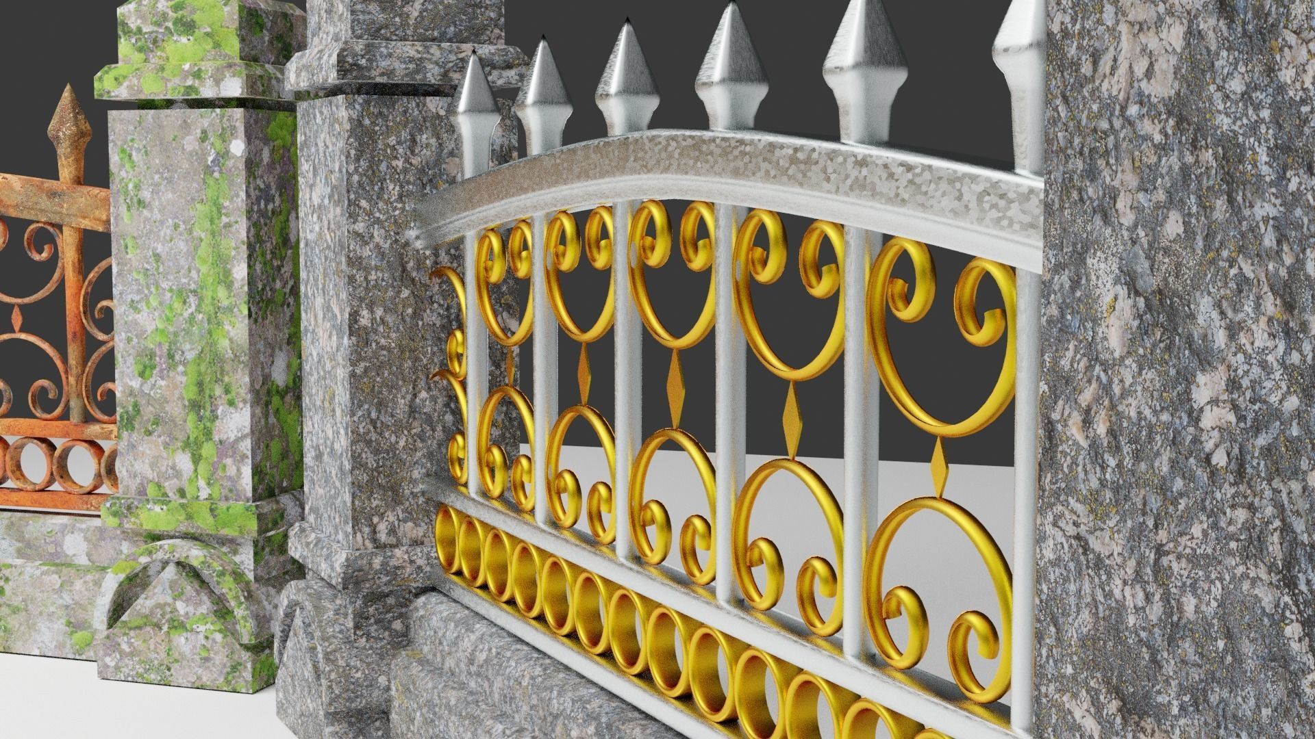Fence ornate 3D model_2