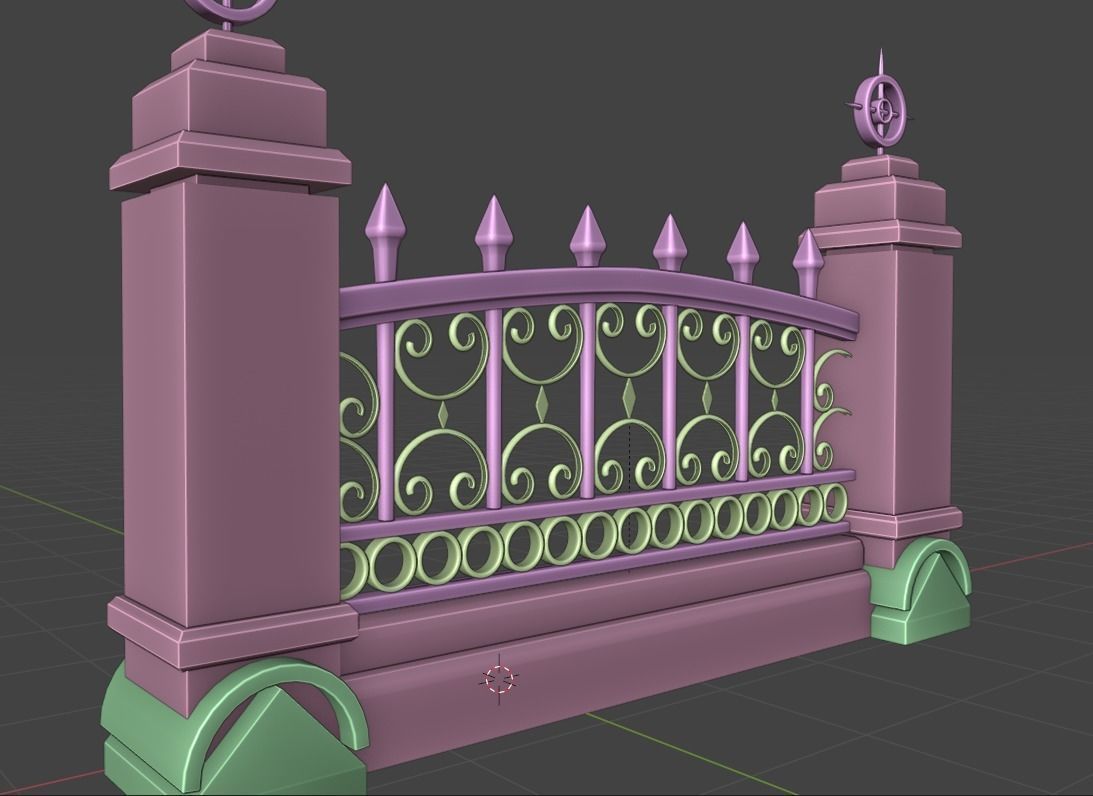 Fence ornate 3D model_6