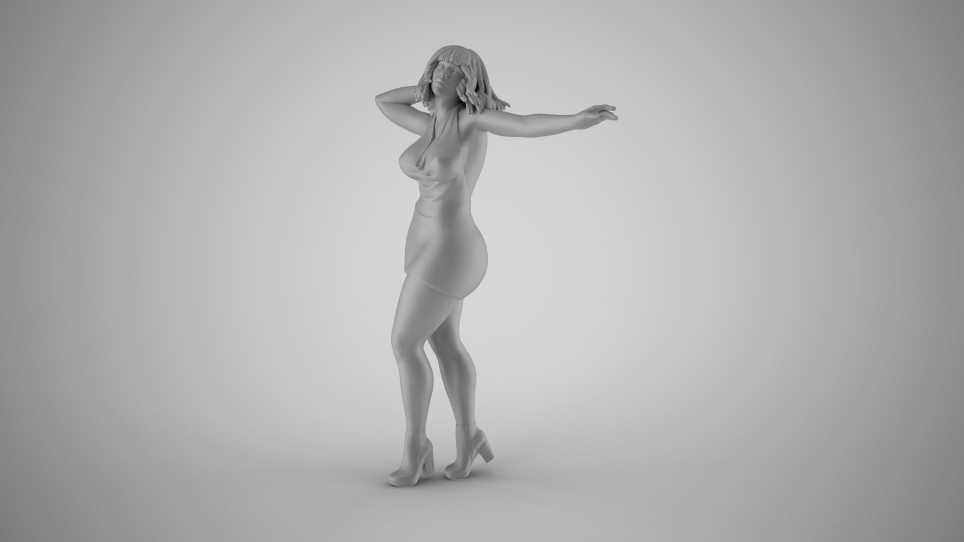 Woman in Flow 3D print model_1