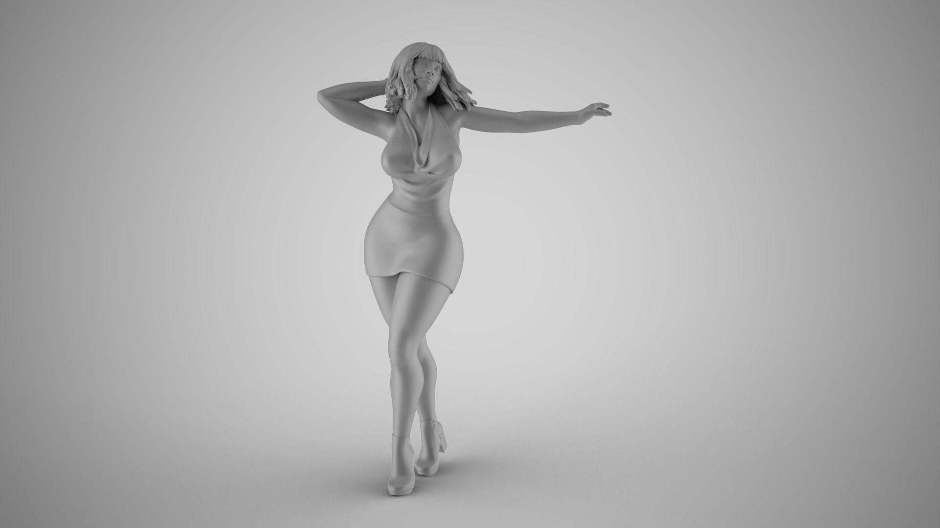 Woman in Flow 3D print model_2