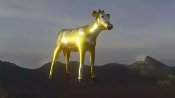 Comic toy golden bull Free 3D model