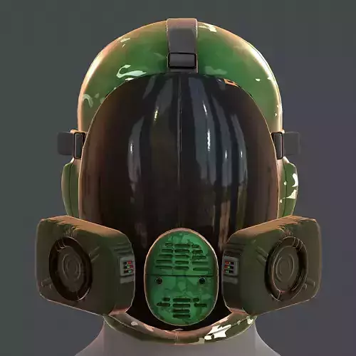 Gas mask helmet 3d model scifi Low-poly 