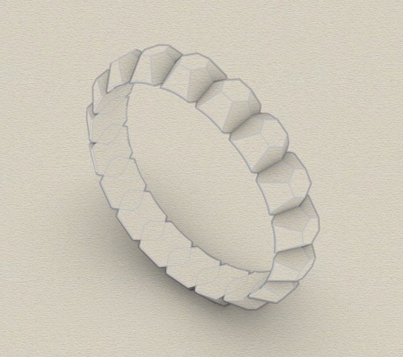 Model 232 Facet Hexagonal Ring 2 EU Size 13 Rings 3D print model_11