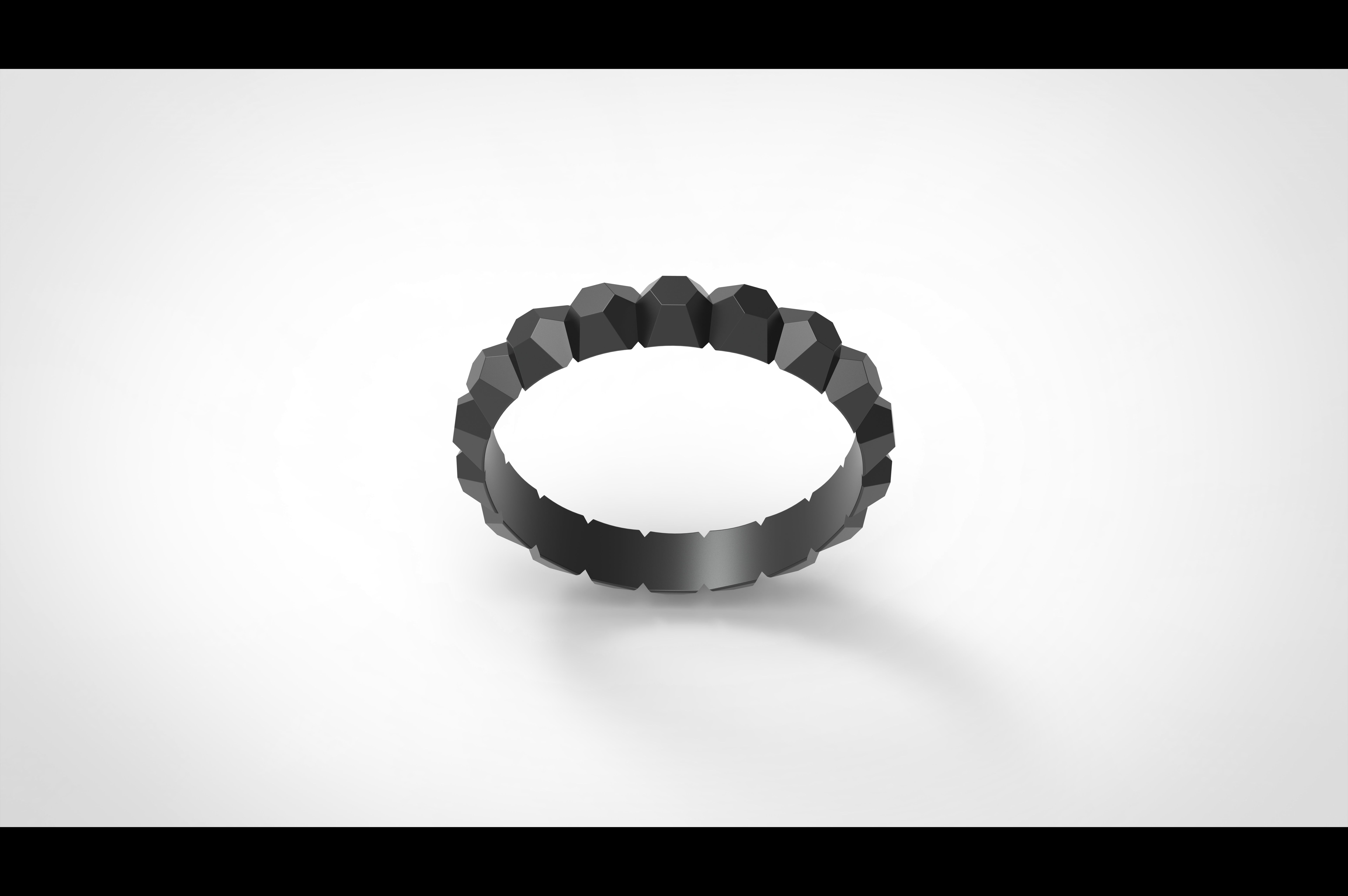 Model 232 Facet Hexagonal Ring 2 EU Size 13 Rings 3D print model_3