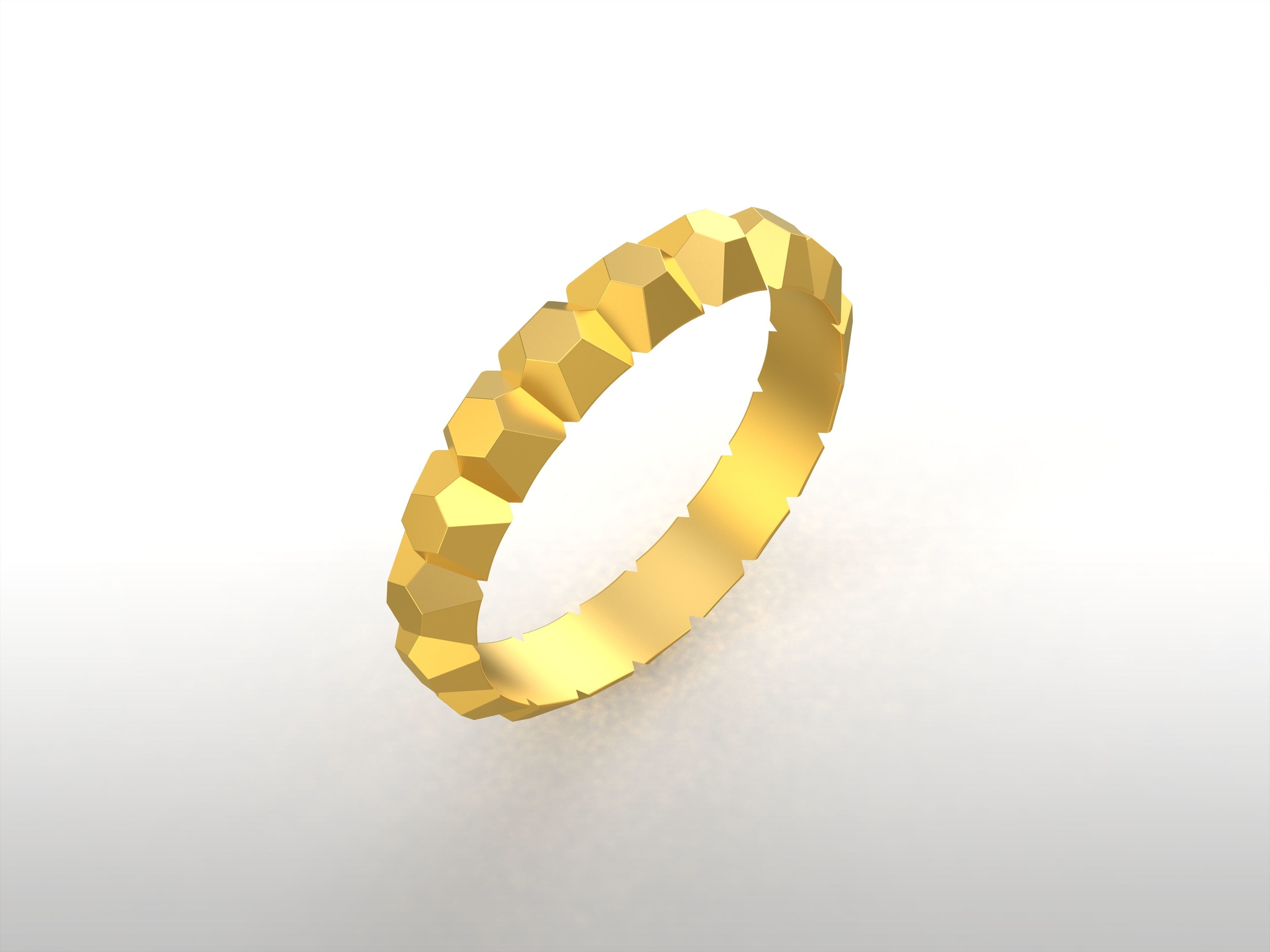 Model 232 Facet Hexagonal Ring 2 EU Size 13 Rings 3D print model_7