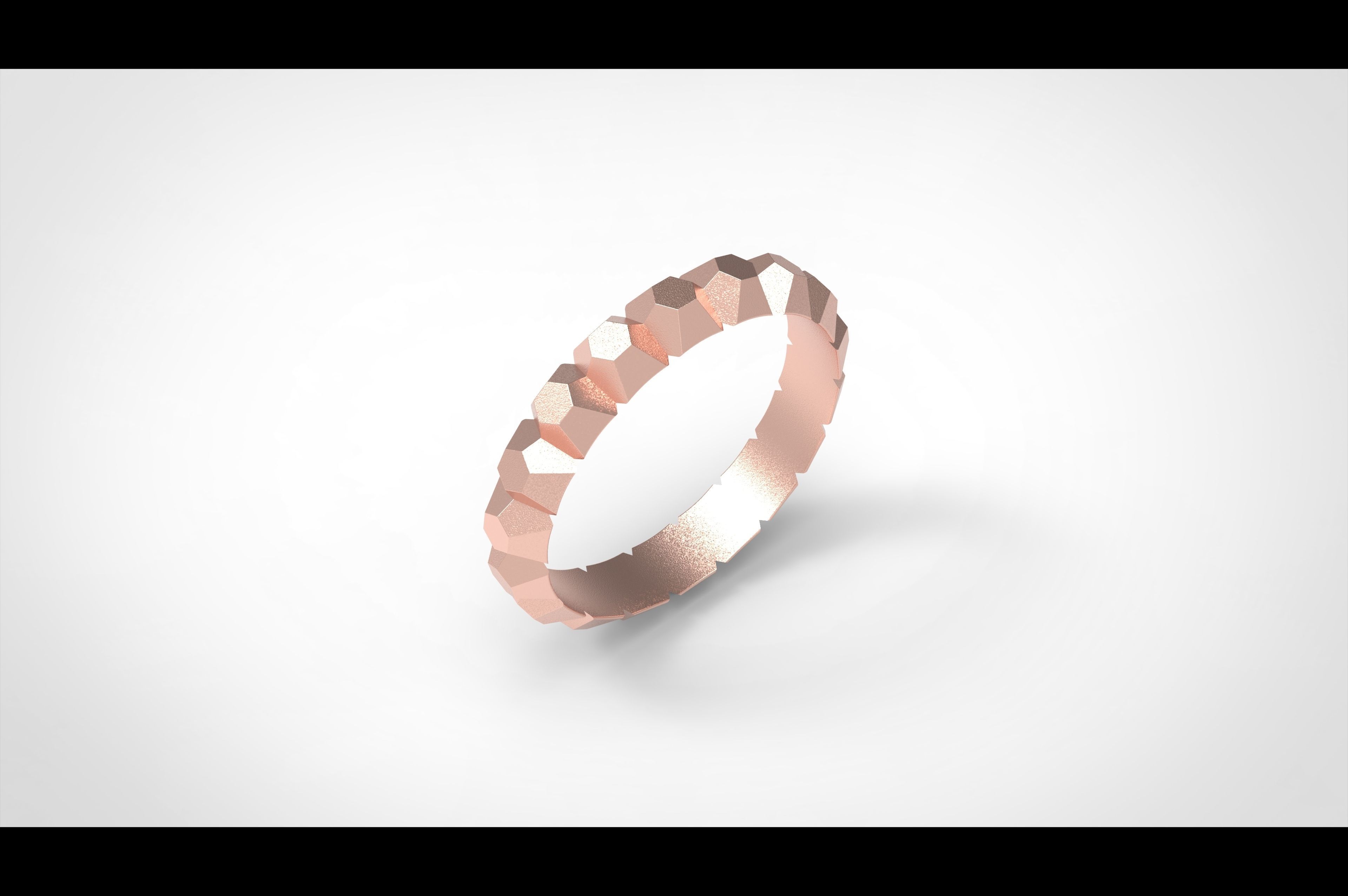 Model 232 Facet Hexagonal Ring 2 EU Size 13 Rings 3D print model_1