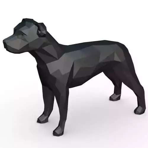 amstaff low poly polygonal dog