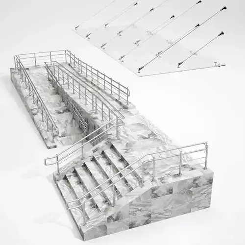 Entrance stair with ramp