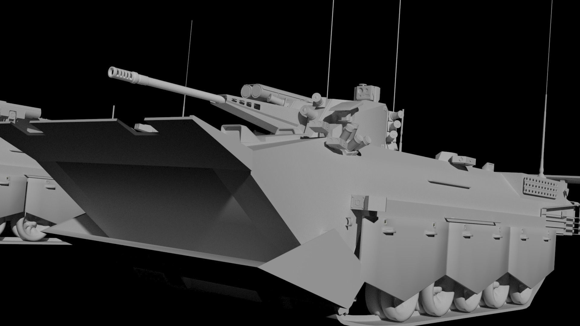 BMMP-1 amphibious infantry fighting vehicle 3D model_4