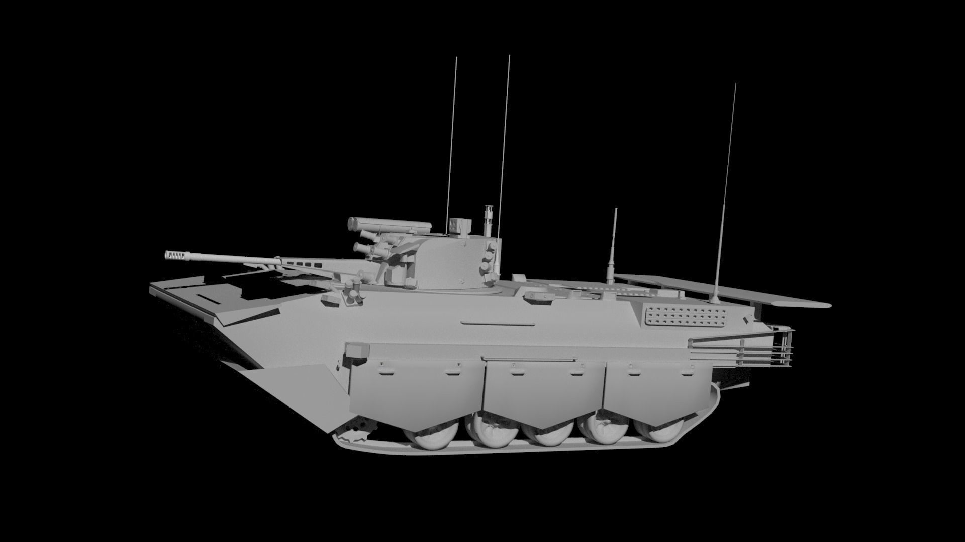 BMMP-1 amphibious infantry fighting vehicle 3D model_2