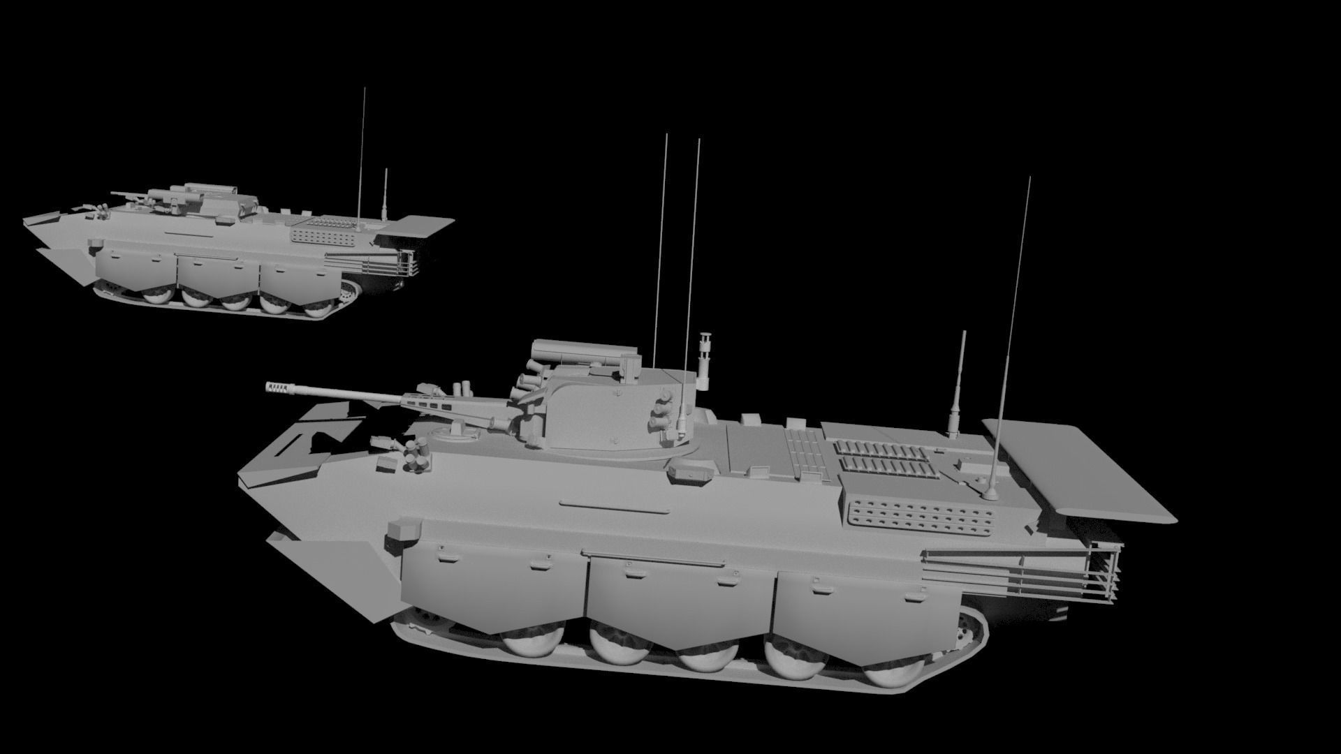 BMMP-1 amphibious infantry fighting vehicle 3D model_3