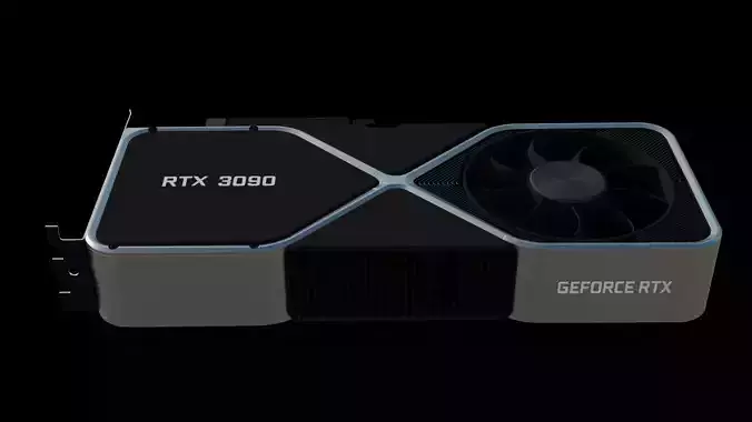 Nvidia 3090 RTX 3D model Low-poly 3D model