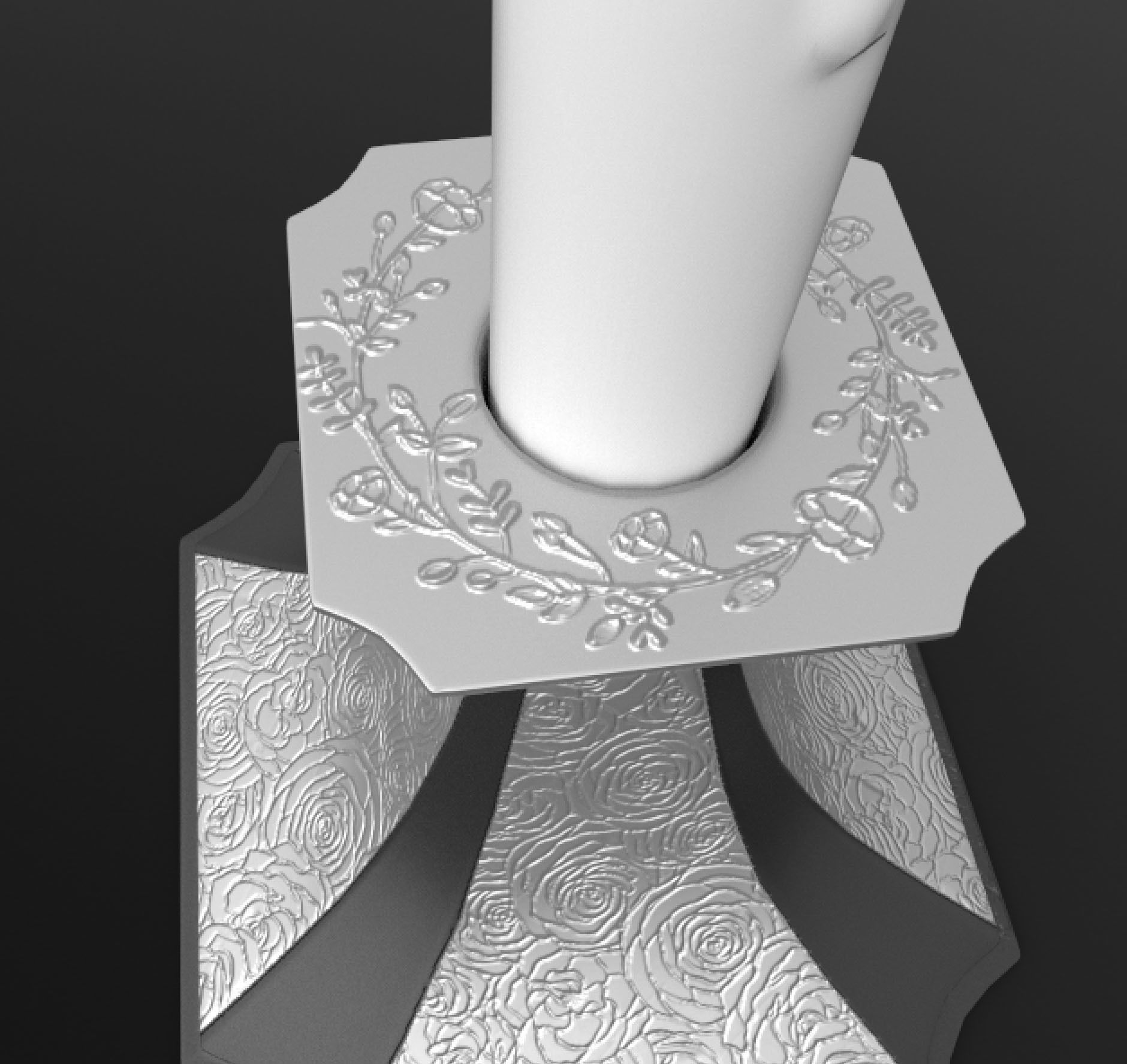 Candle On Stand 3D model_2