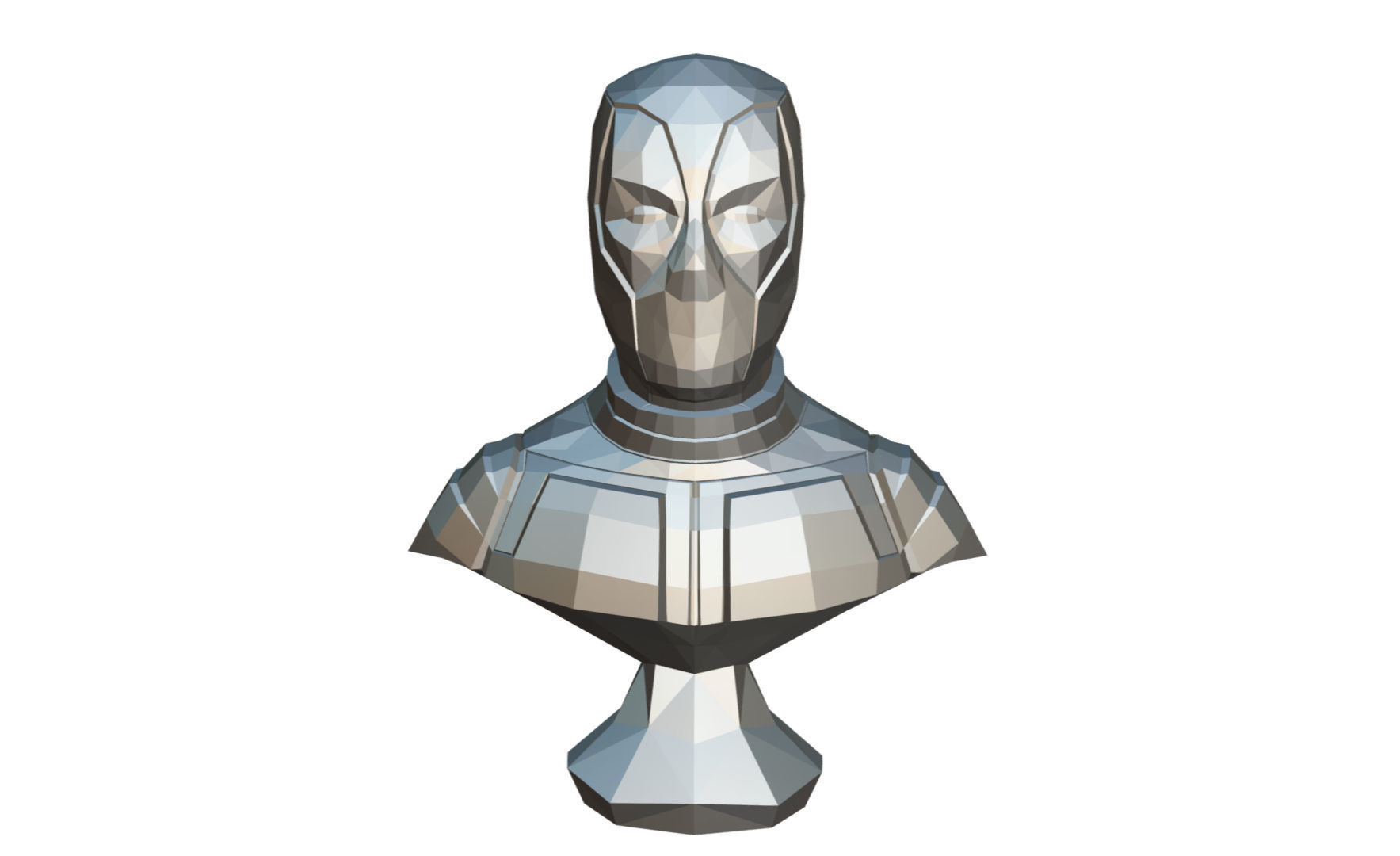 Deadpool low poly bust 3D print model_7
