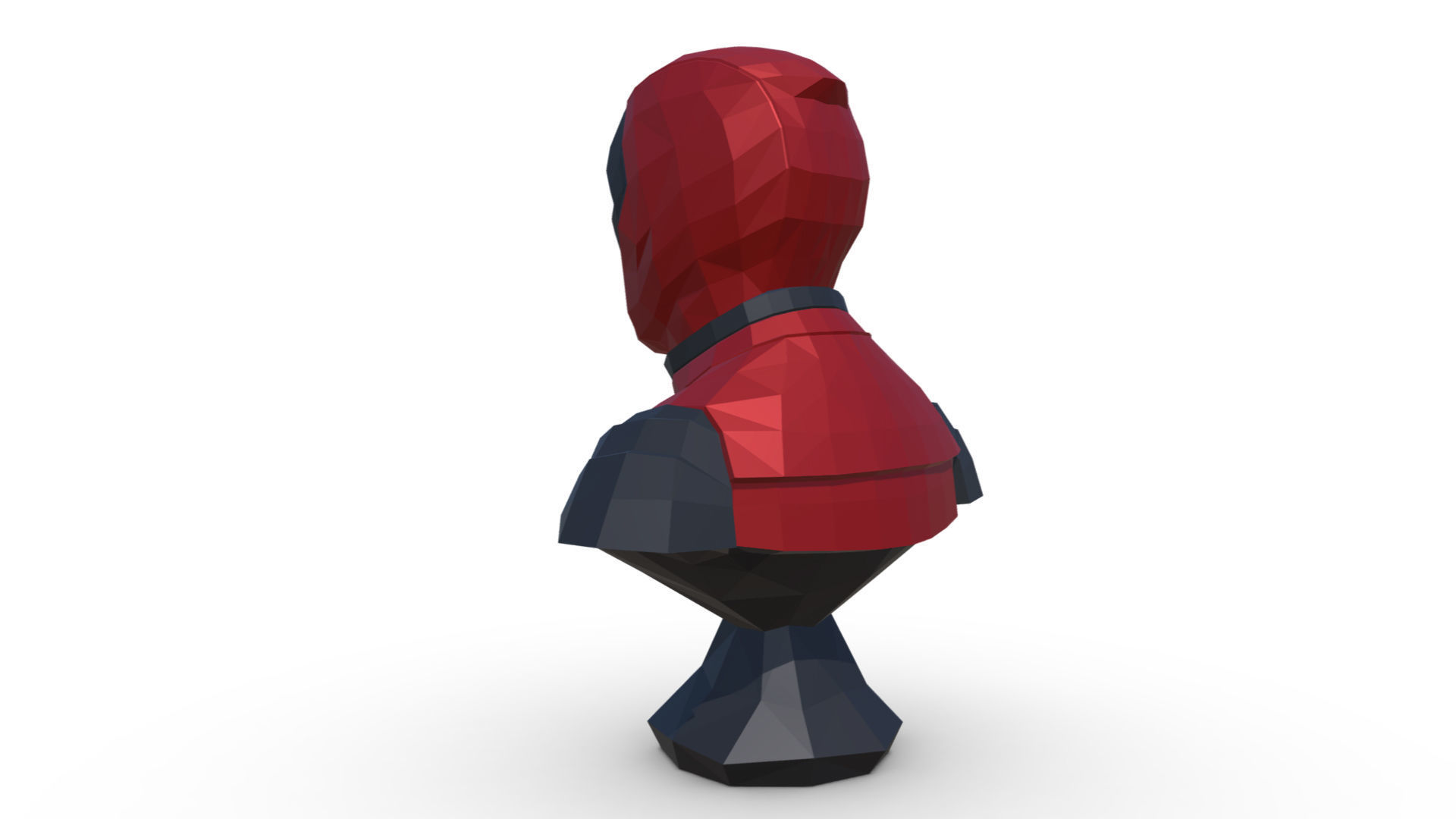 Deadpool low poly bust 3D print model_2