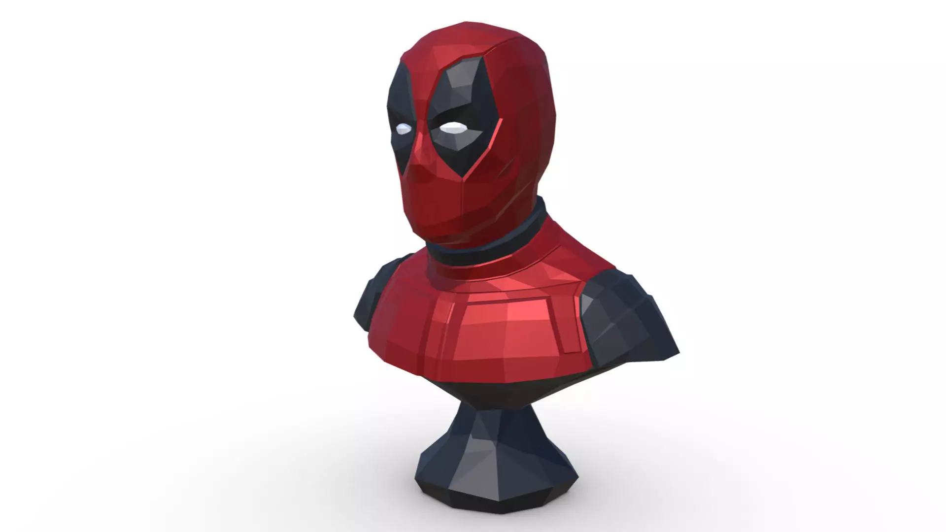 Deadpool low poly bust 3D print model_0