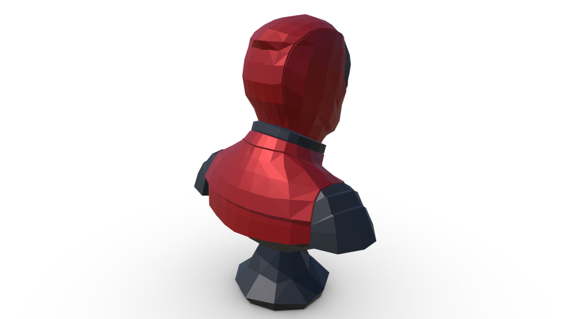Deadpool low poly bust 3D print model_3