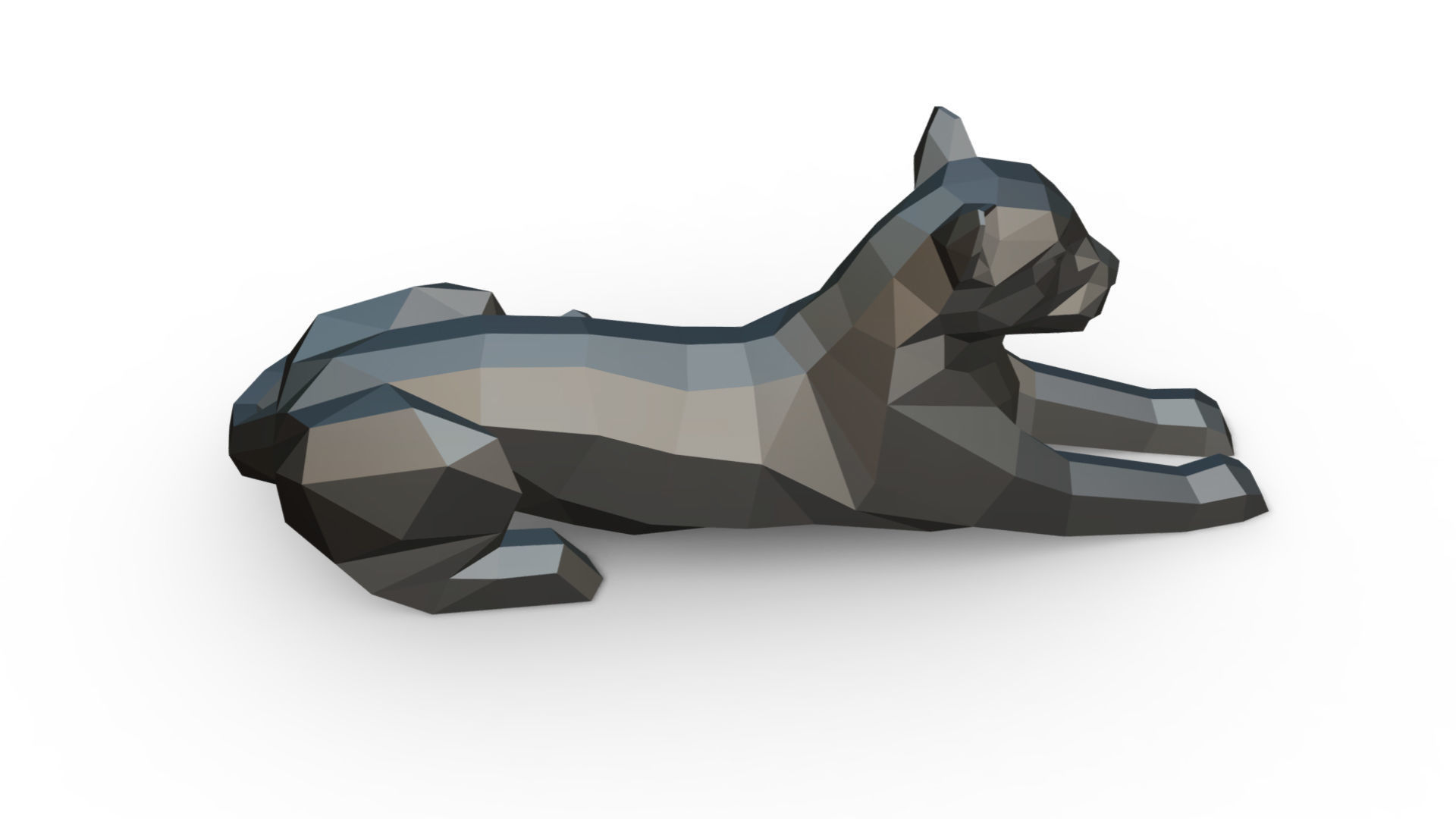 leopard low poly panther 3D print model_4