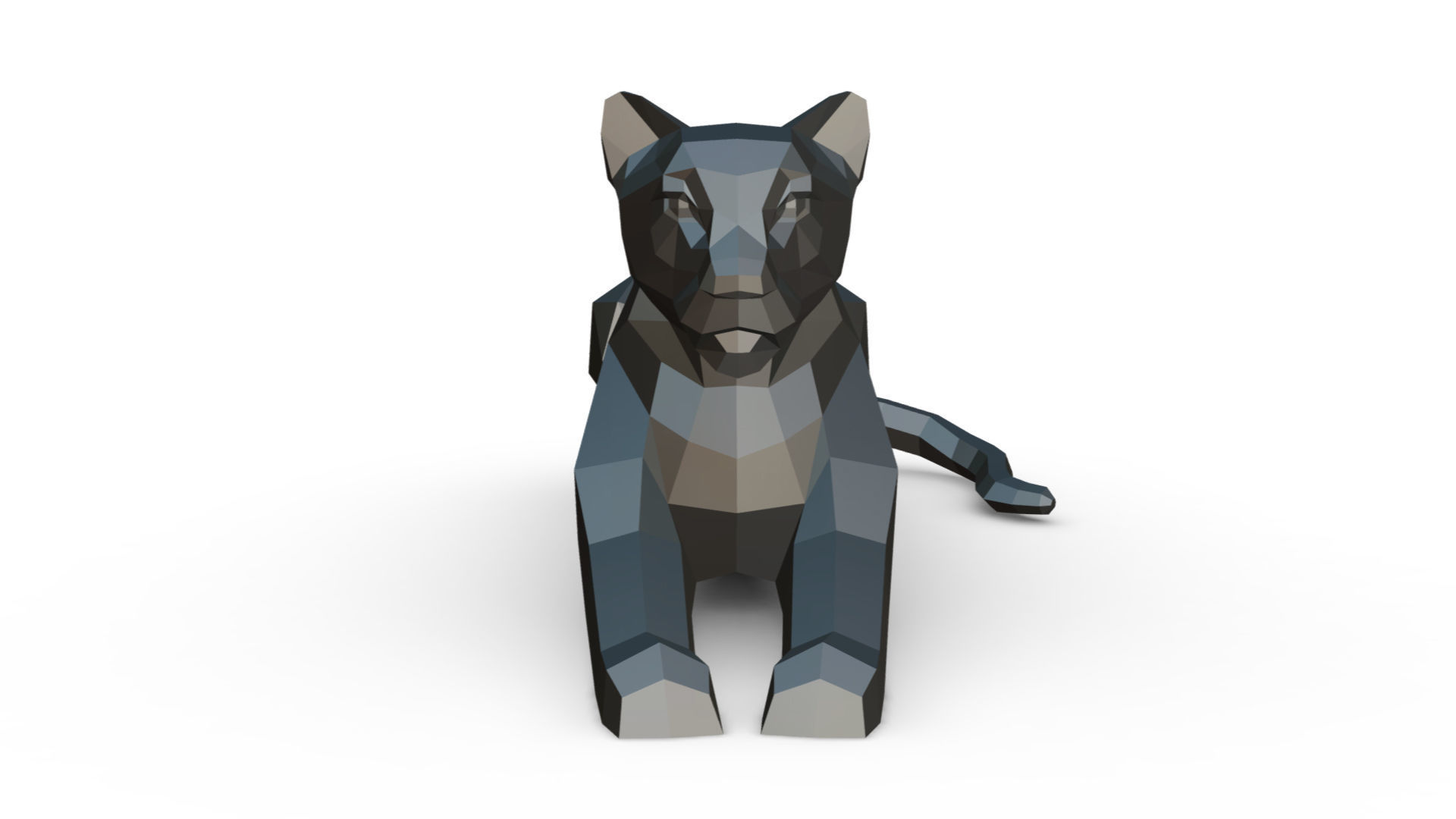 leopard low poly panther 3D print model_6