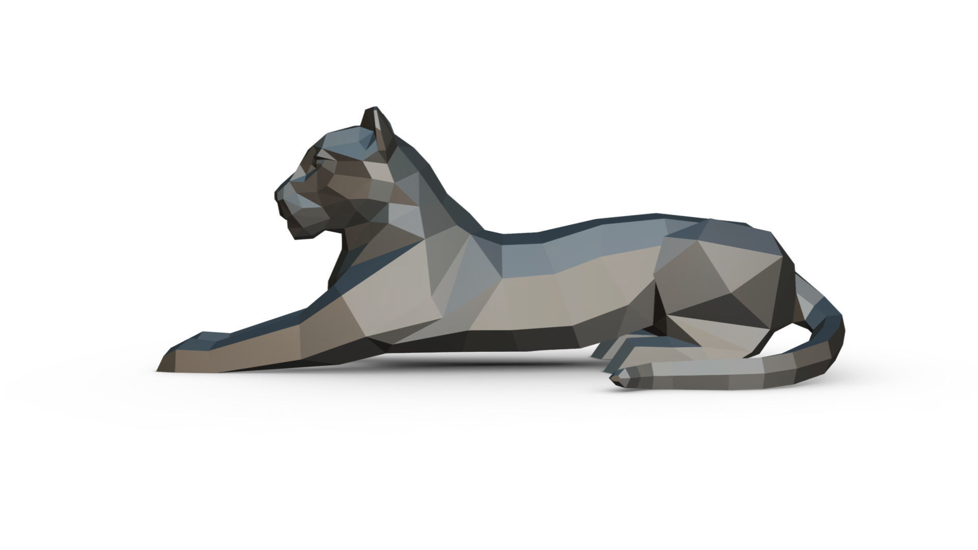 leopard low poly panther 3D print model_1