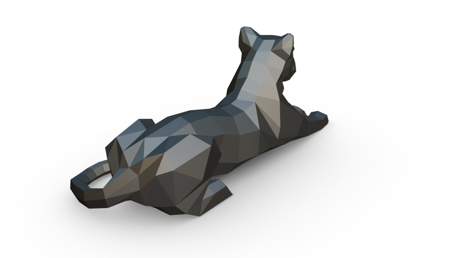 leopard low poly panther 3D print model_3
