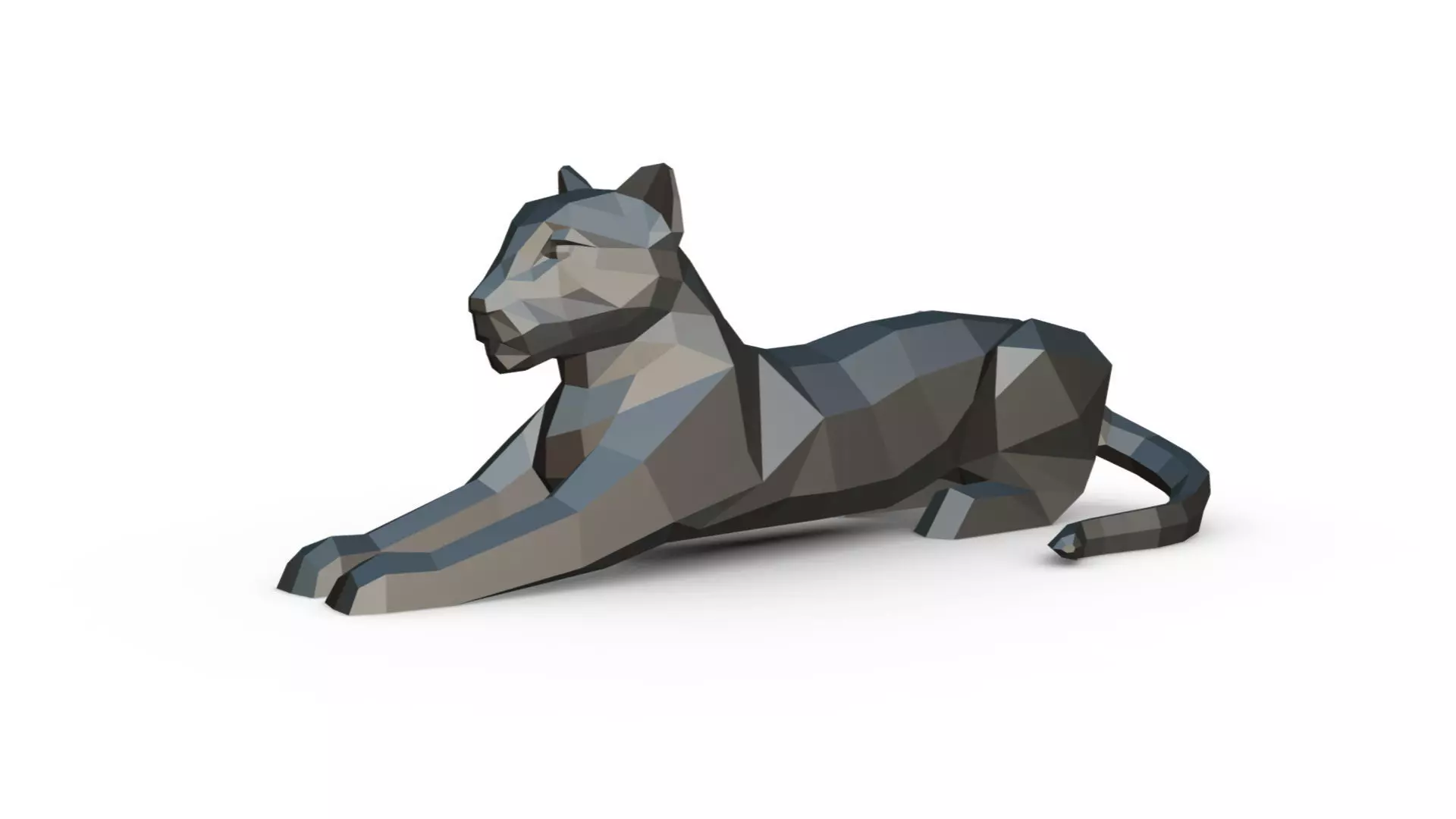 leopard low poly panther 3D print model_0