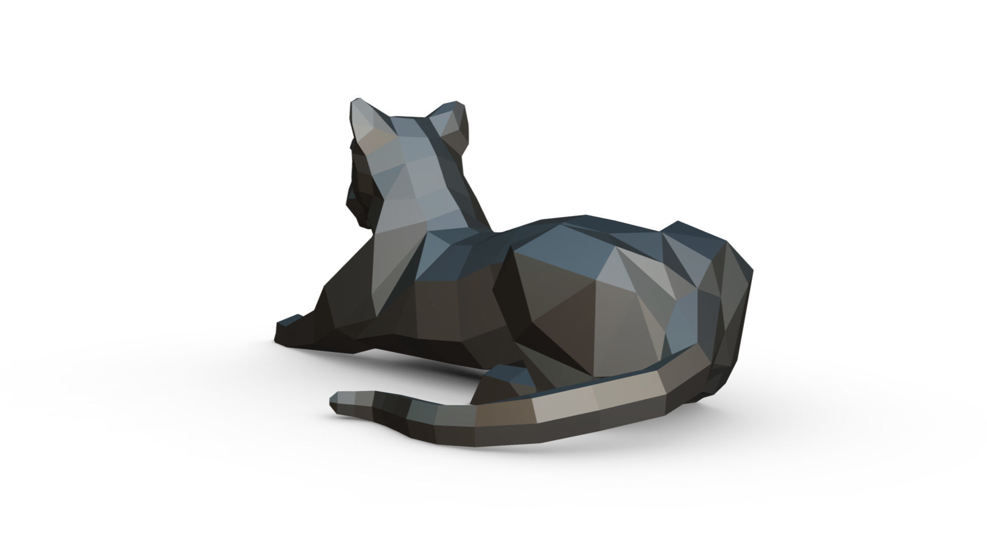 leopard low poly panther 3D print model_2