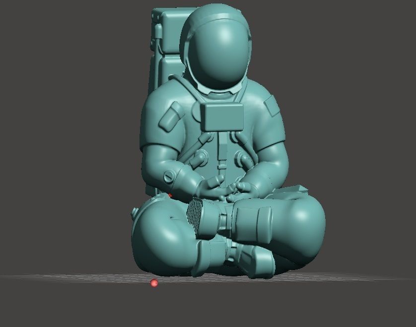 Astronaut meditating 3D print model_1
