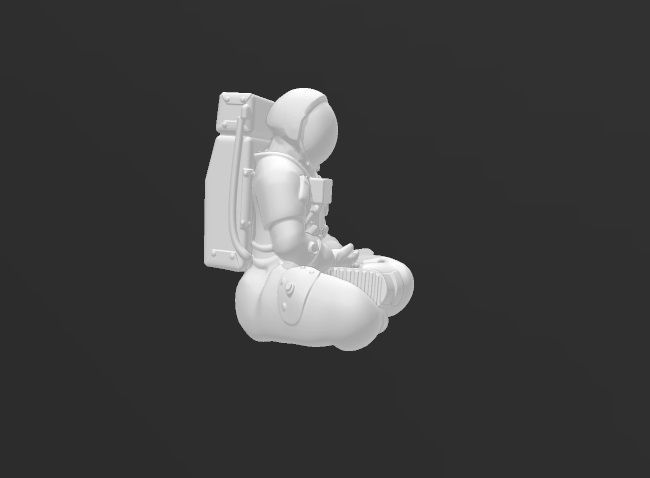  Astronaut meditating 3D print model_4