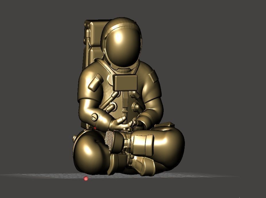  Astronaut meditating 3D print model_3