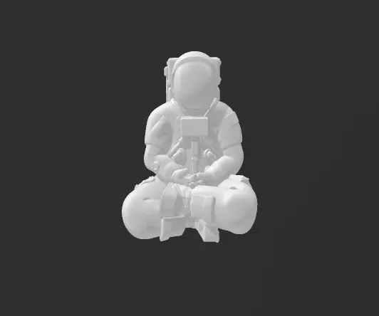  Astronaut meditating 3D print model_0