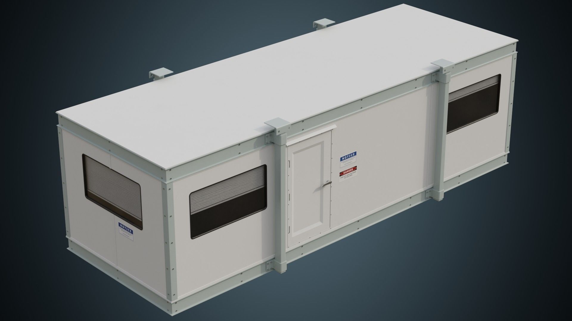 Portable Building 1A Low-poly 3D model_1