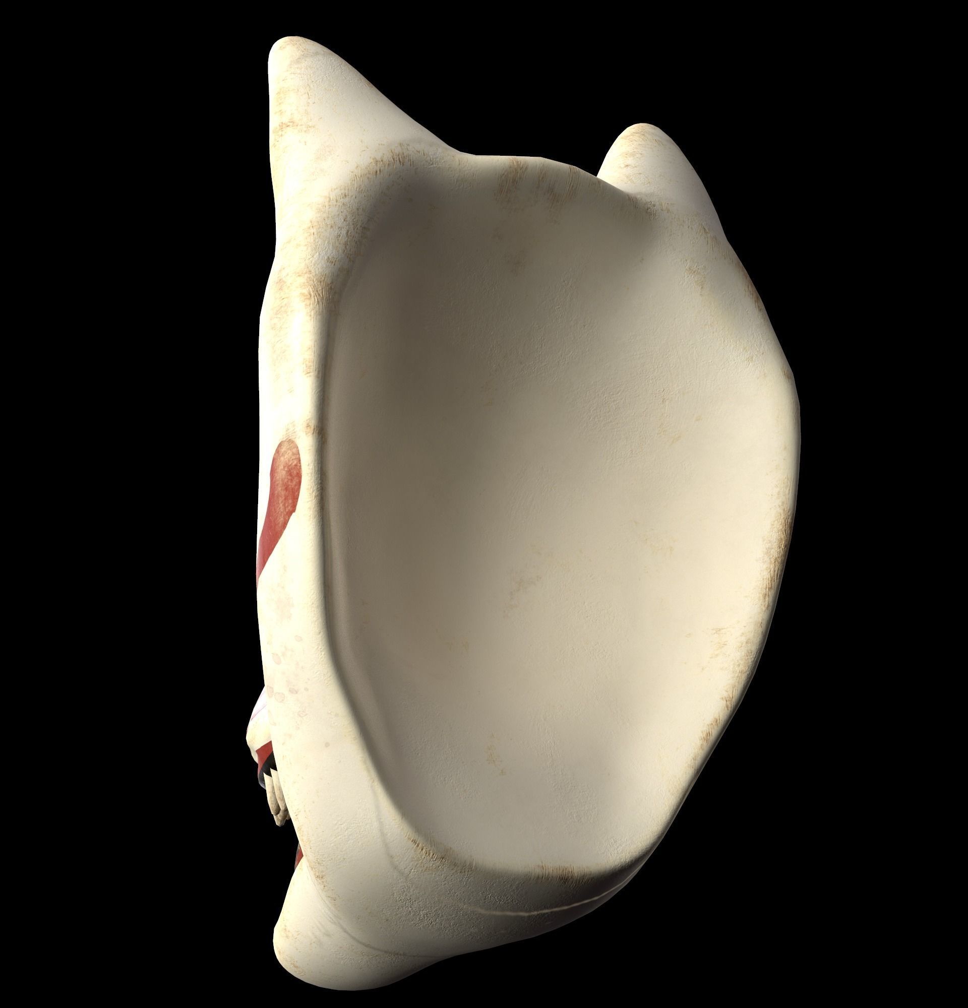 Japanese Kitsune Fox Mask Low-poly 3D model_30