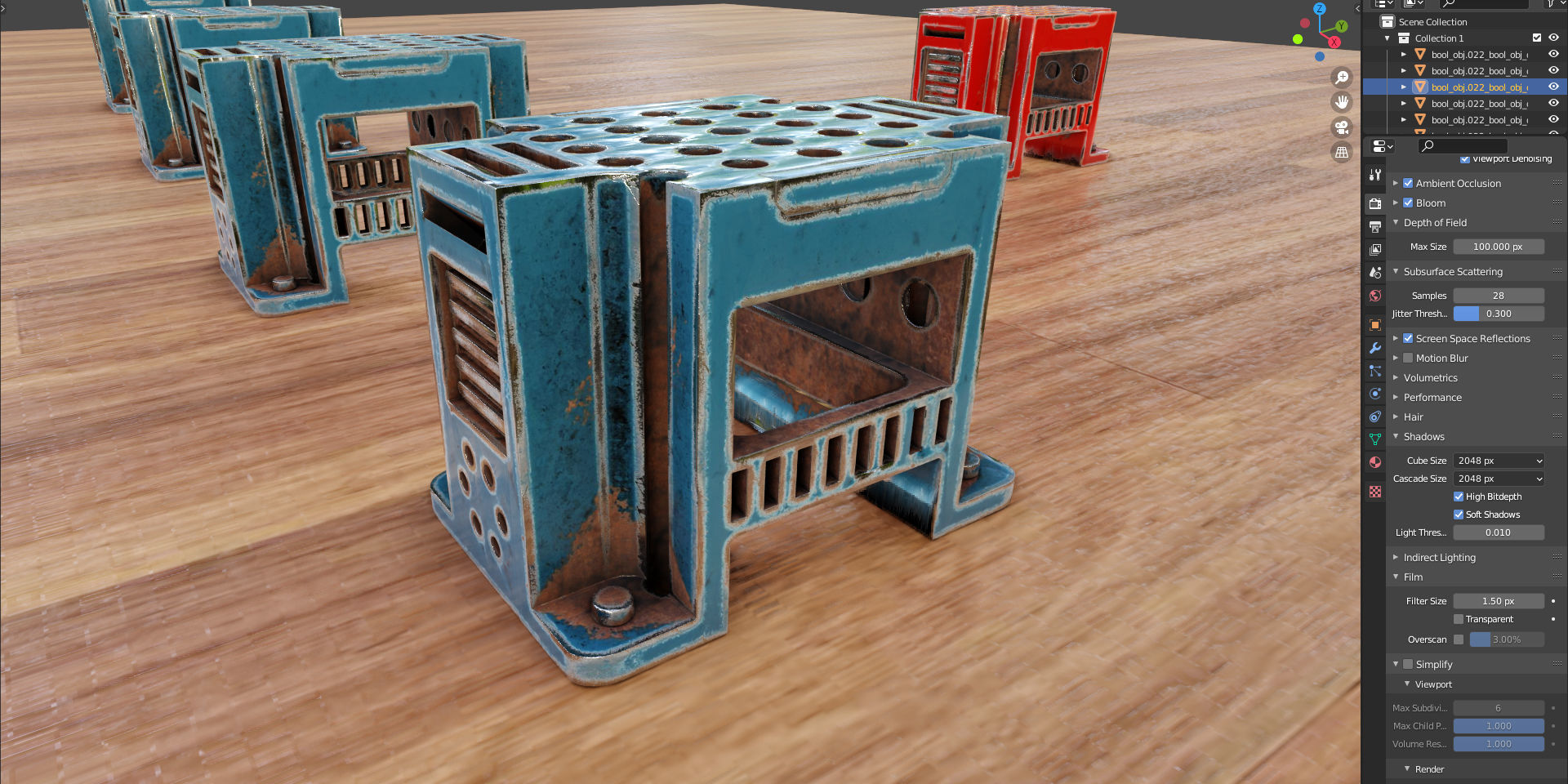 Chair Modeling 1 - Blender - PBR 3D model_2