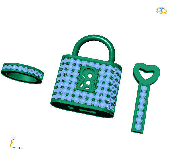 PENDANT  LOCK 3D print model_1