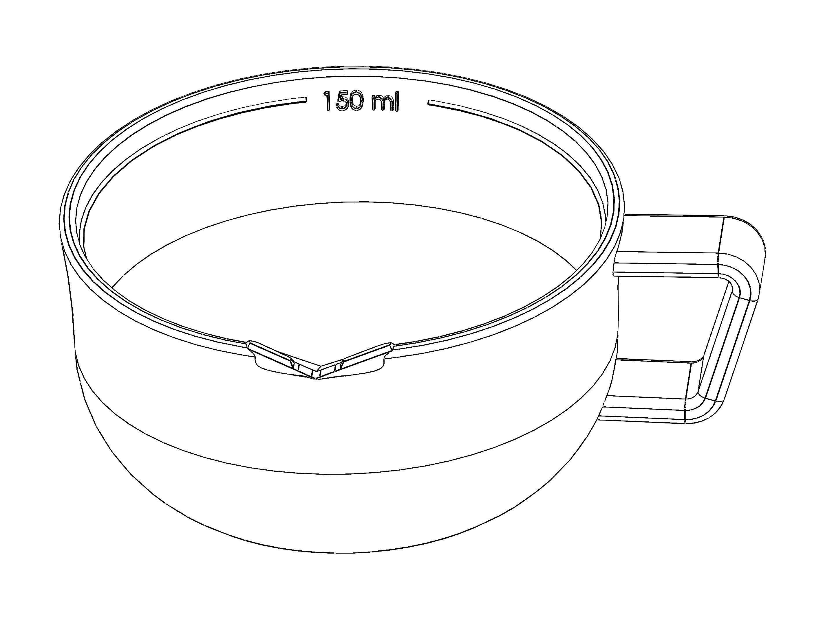 measuring cup or measuring jug 150 ml 3D print model_2